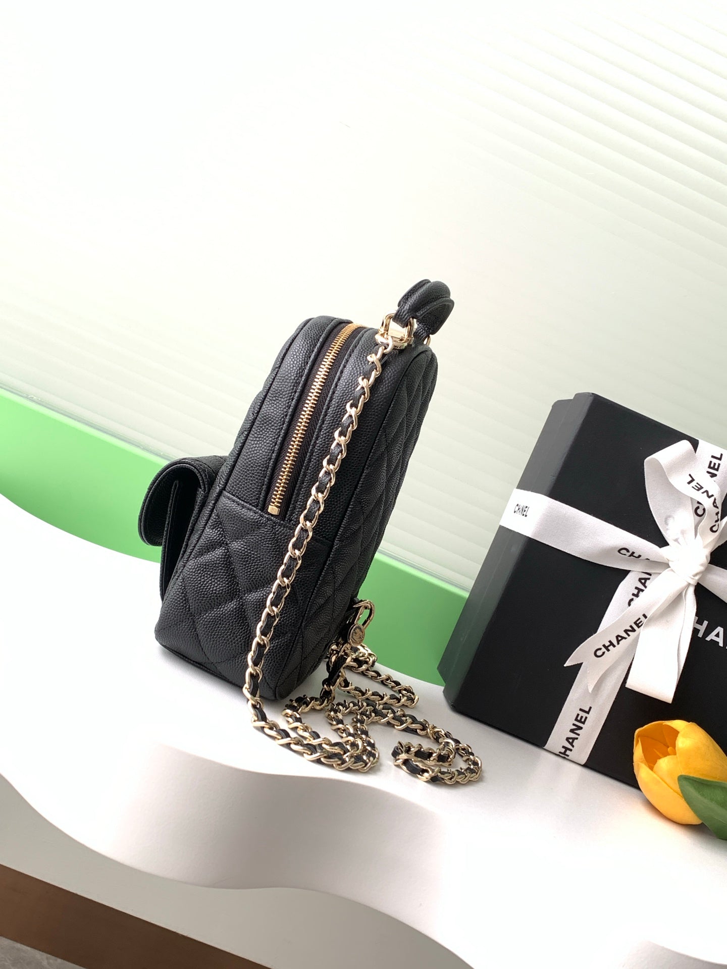 Chanel 24C Mini Backpack Black Caviar