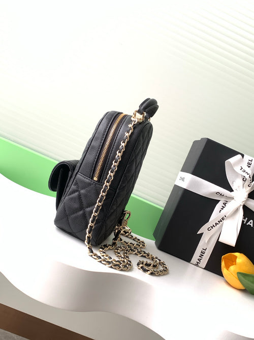 Chanel 24C Mini Backpack Black Caviar