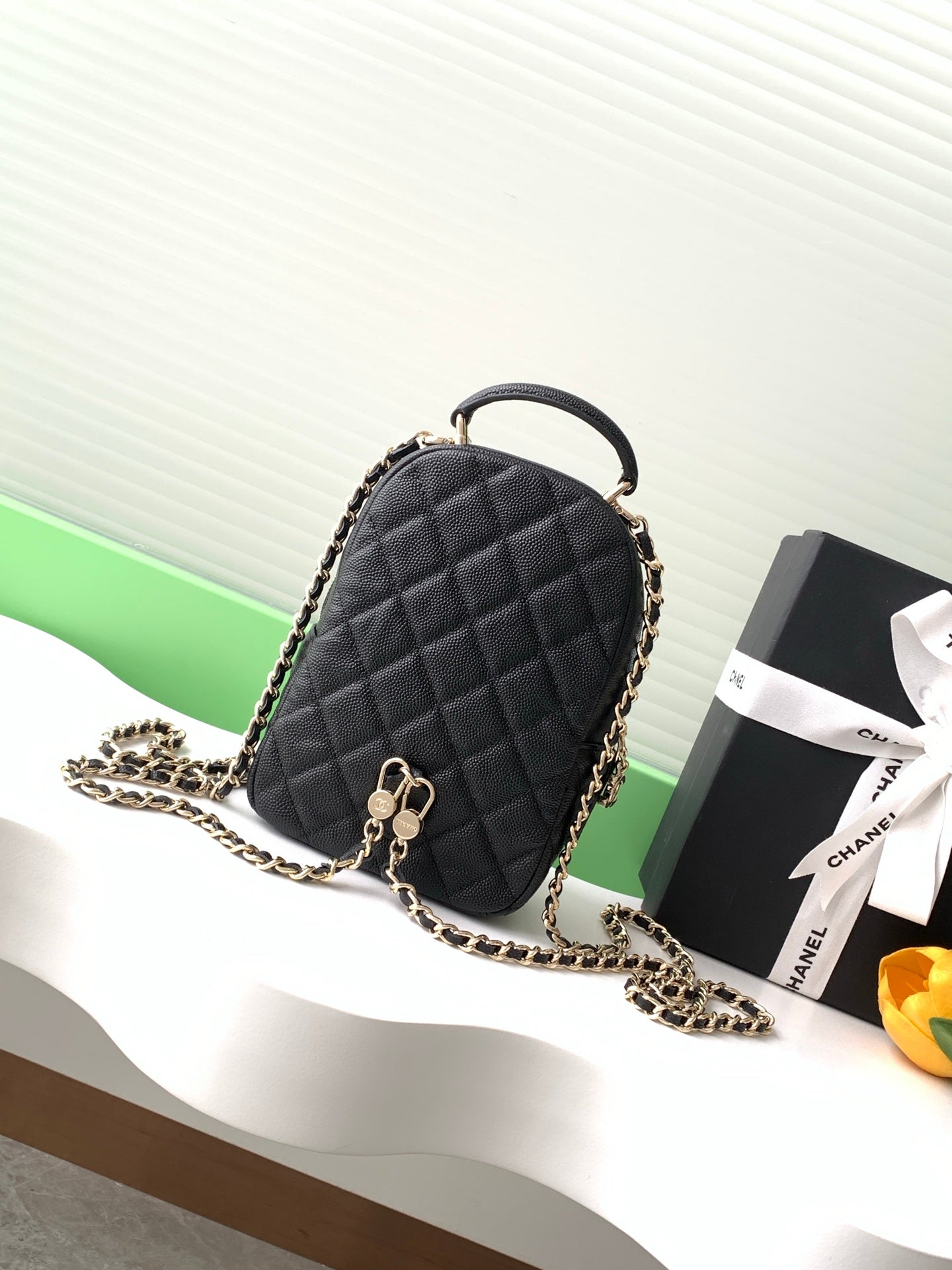 Chanel 24C Mini Backpack Black Caviar