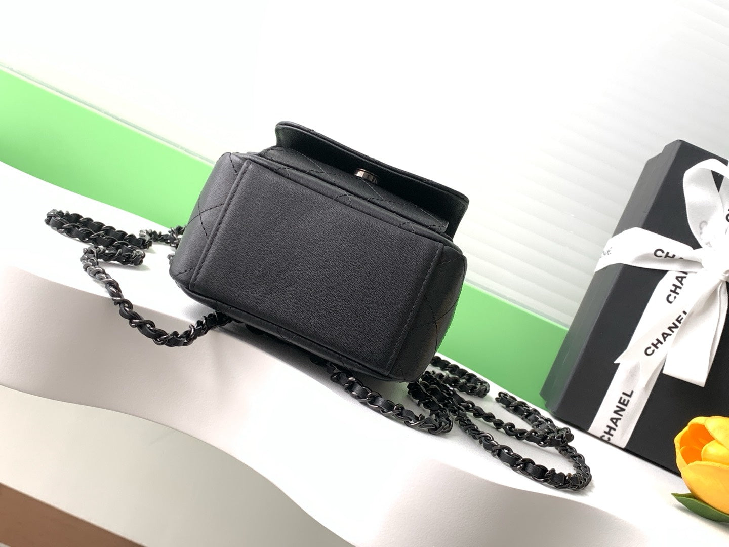 Chanel 25C Mini Backpack Black Calfskin Black Hardware