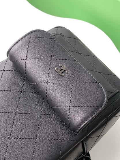 Chanel 25C Mini Backpack Black Calfskin Black Hardware