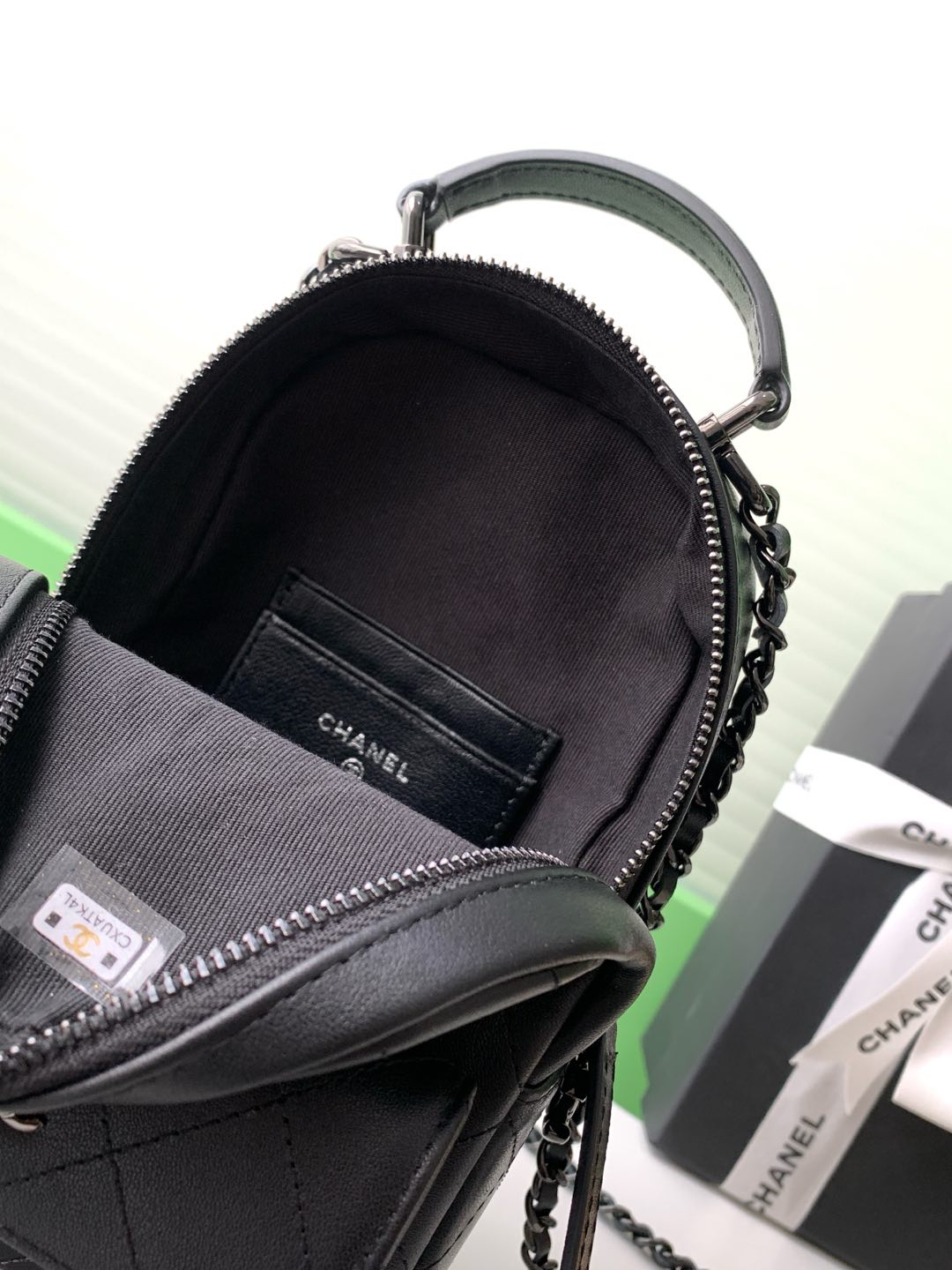 Chanel 25C Mini Backpack Black Calfskin Black Hardware