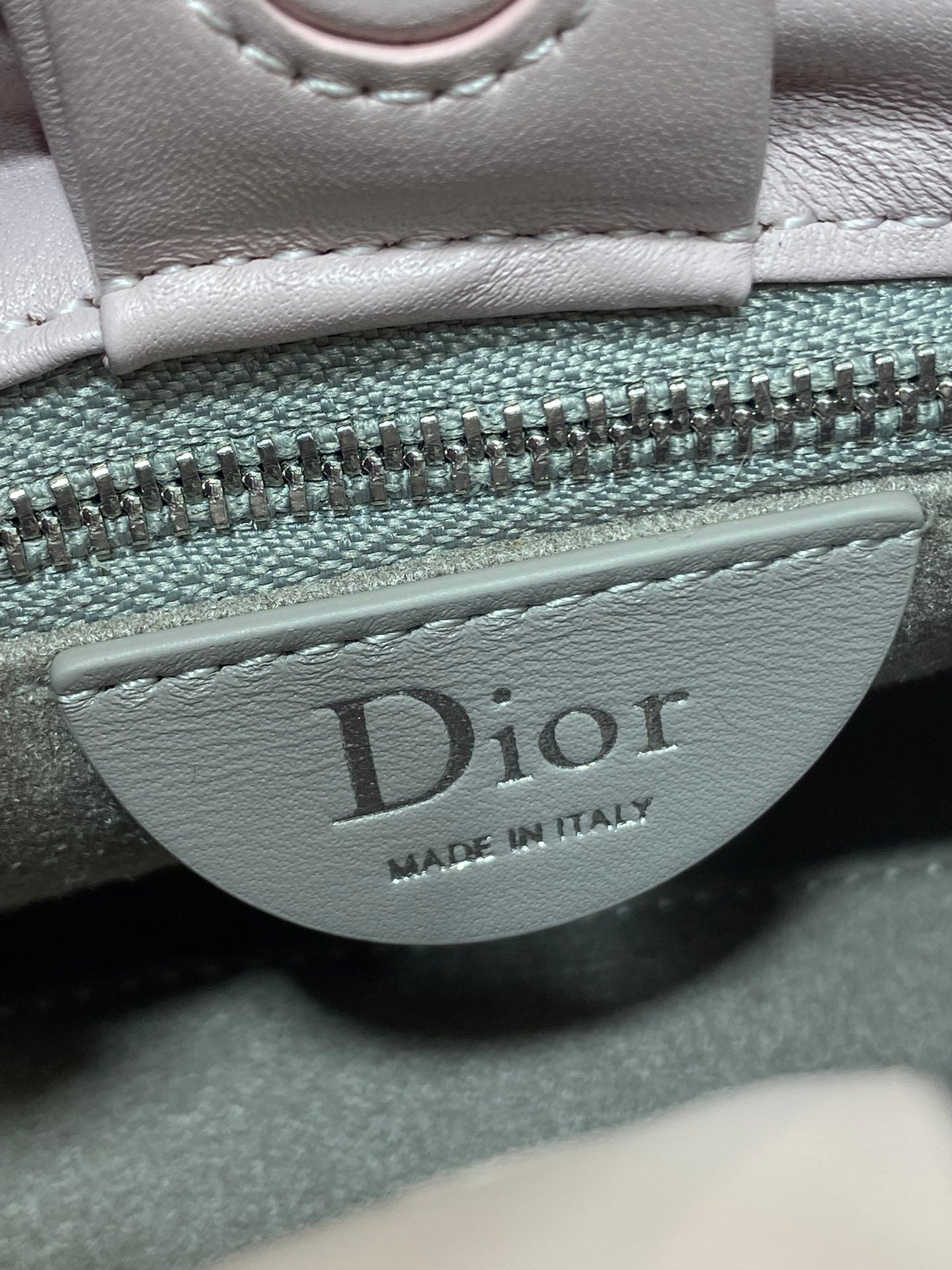 Dior Pink Leather Bow Chain Shoulder Bag with Silver Hardware