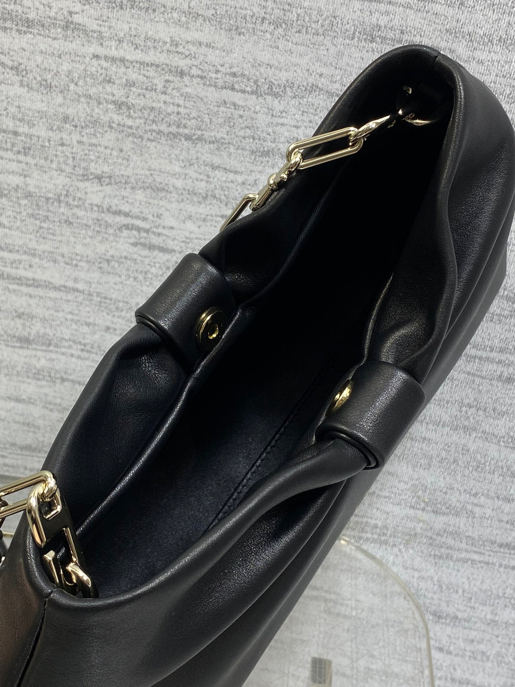 Dior Black Lambskin Bow Chain Shoulder Bag with Gold Hardware (SS26)