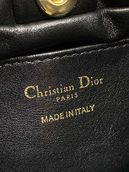 Dior Black Lambskin Bow Chain Shoulder Bag with Gold Hardware (SS26)