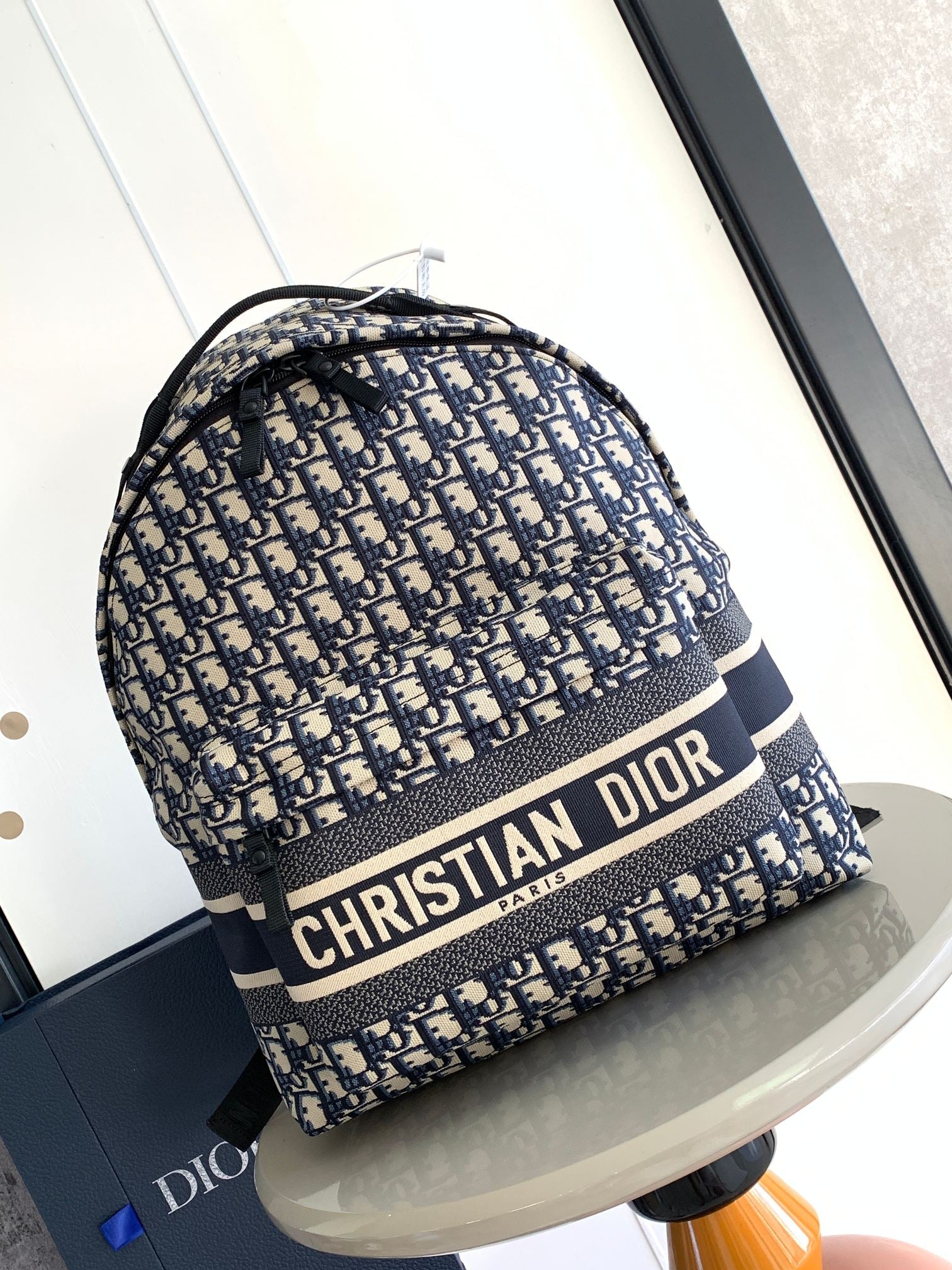 Dior Blue Oblique Technical Jacquard Rider Backpack