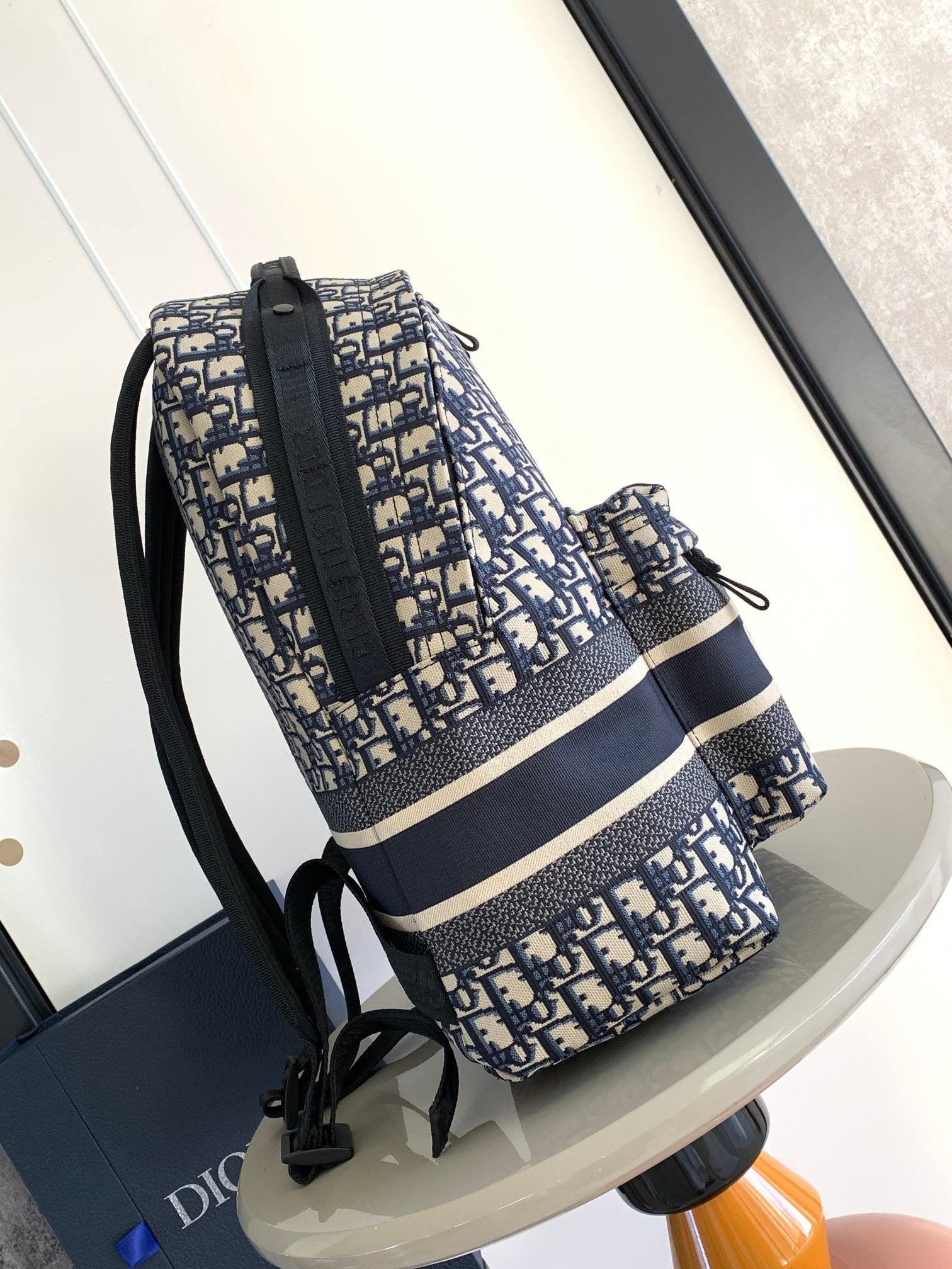 Dior Blue Oblique Technical Jacquard Rider Backpack
