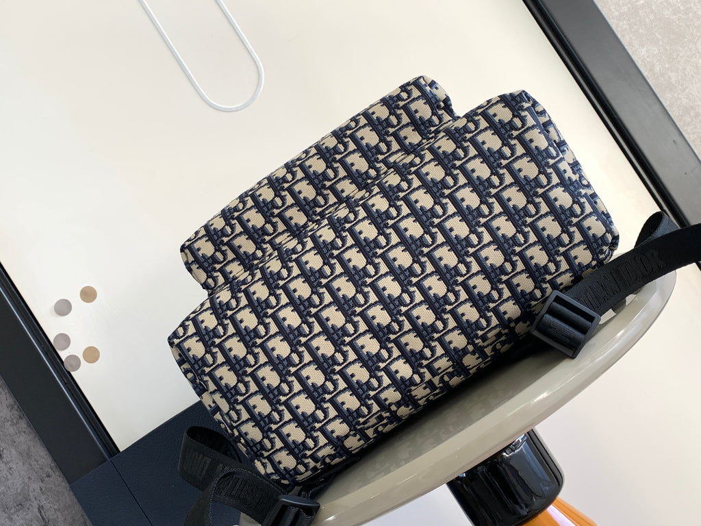 Dior Blue Oblique Technical Jacquard Rider Backpack