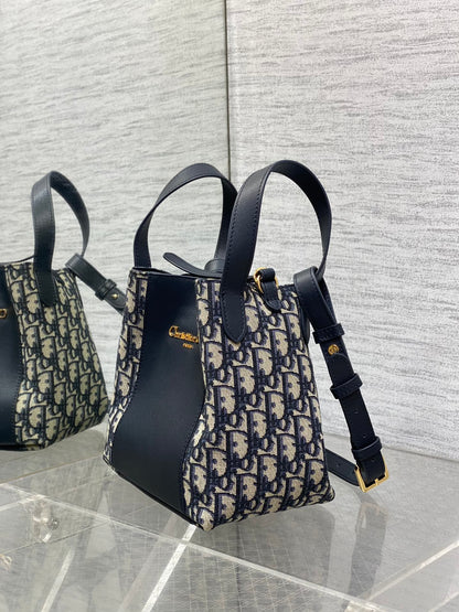 Dior C'est Dior Blue Oblique Jacquard Small Bucket Bag