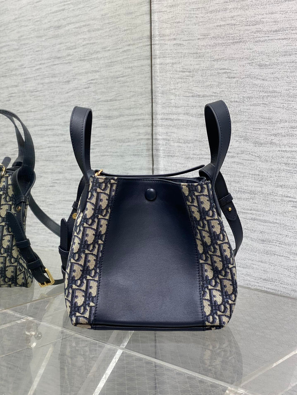 Dior C'est Dior Blue Oblique Jacquard Small Bucket Bag