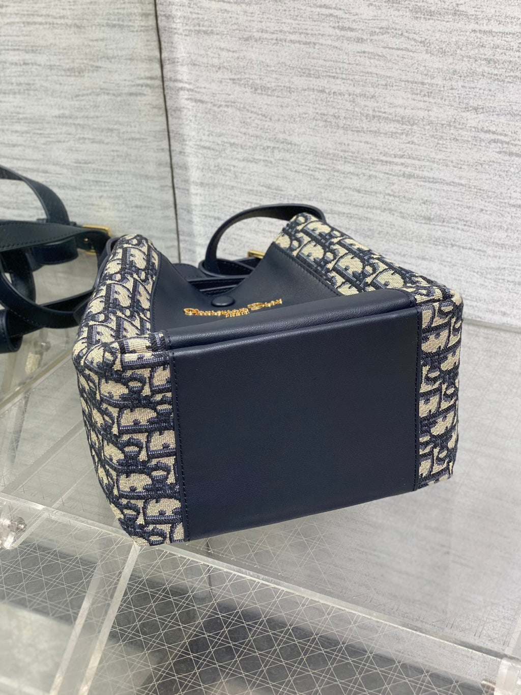 Dior C'est Dior Blue Oblique Jacquard Small Bucket Bag
