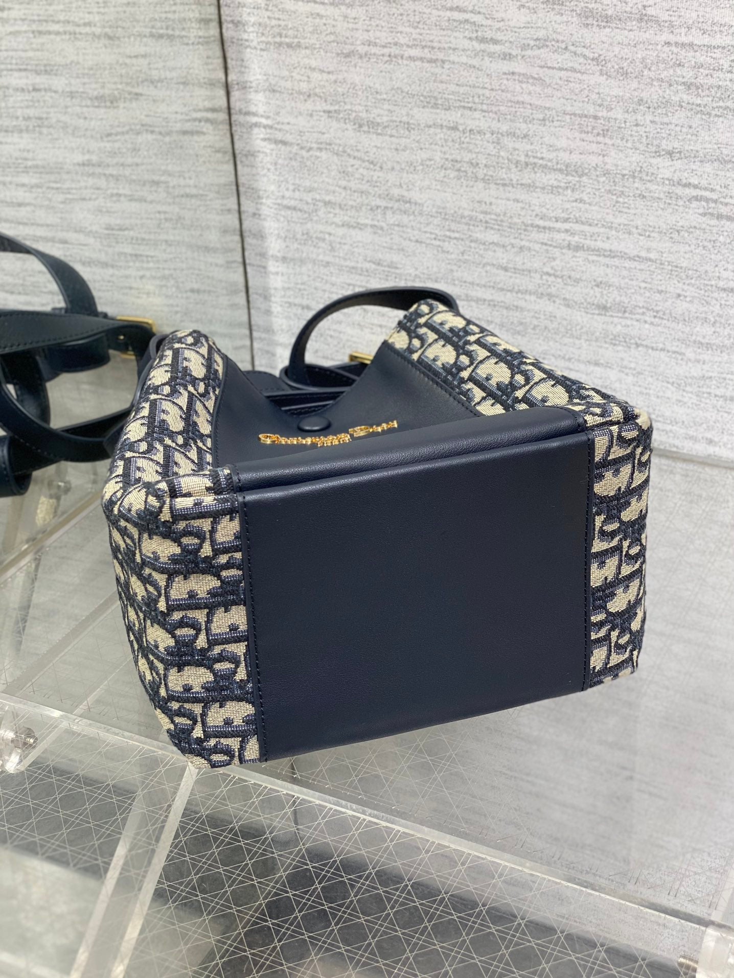 Dior C'est Dior Blue Oblique Jacquard Small Bucket Bag