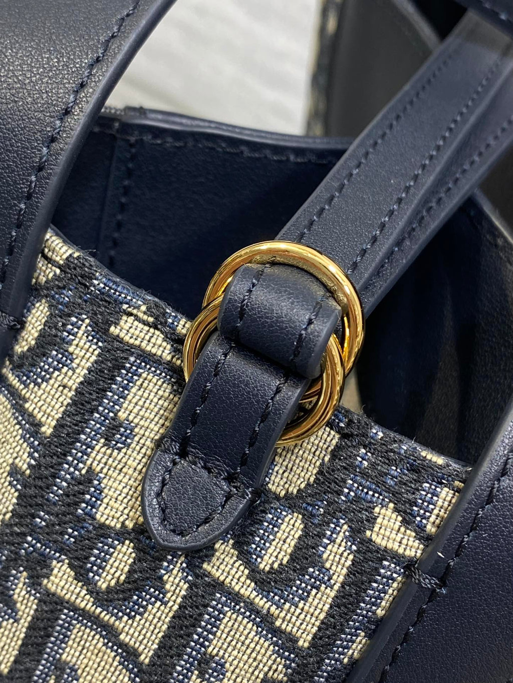 Dior C'est Dior Blue Oblique Jacquard Small Bucket Bag