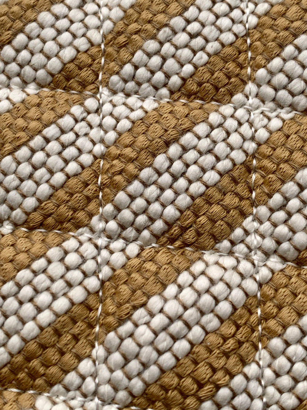 Chanel Small Woven Raffia Striped O-Case Pouch Bag Beige and White (26C)