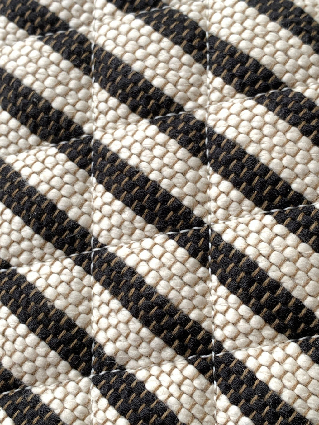 Chanel Small Woven Raffia Striped O-Case Pouch Bag Black and White (26C)