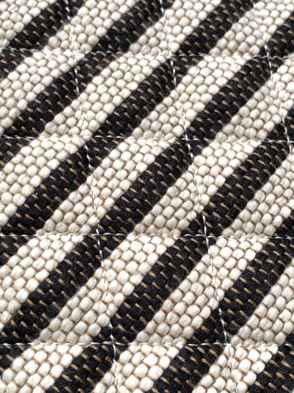 Chanel Large Woven Raffia Striped O-Case Pouch Bag Black and White (26C)