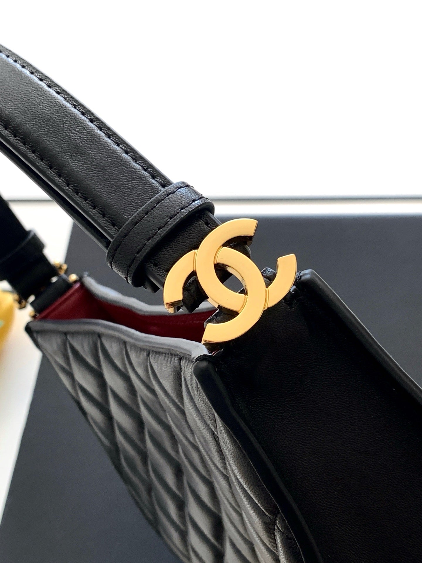 Chanel Small Quilted Lambskin Underarm Hobo Bag Black with Gold Hardware (26X Holiday Edition)