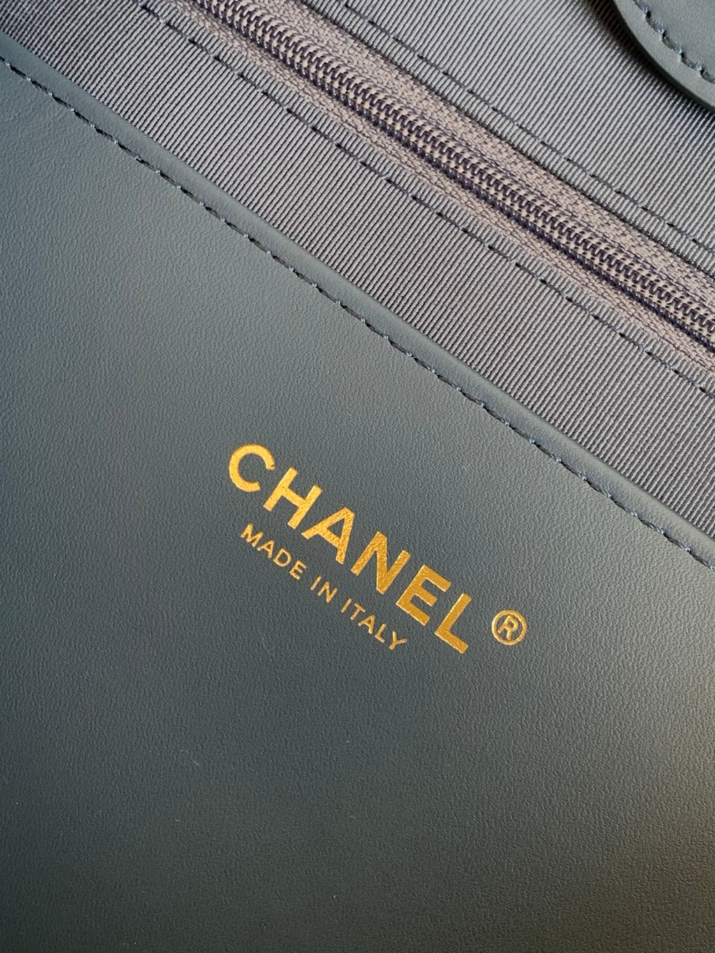 Chanel Small Striped Woven Deauville Shopping Tote Bag Navy and White (26C)