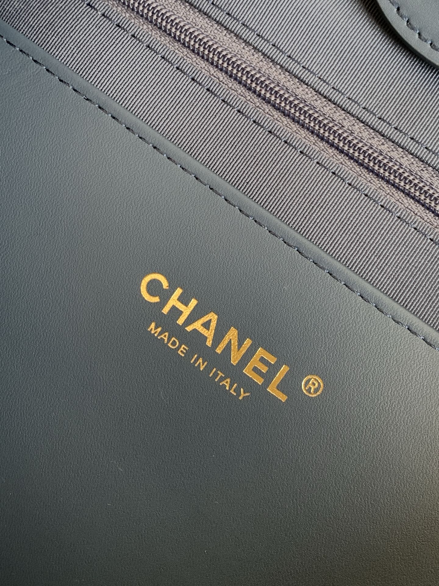 Chanel Small Striped Woven Deauville Shopping Tote Bag Navy and White (26C)