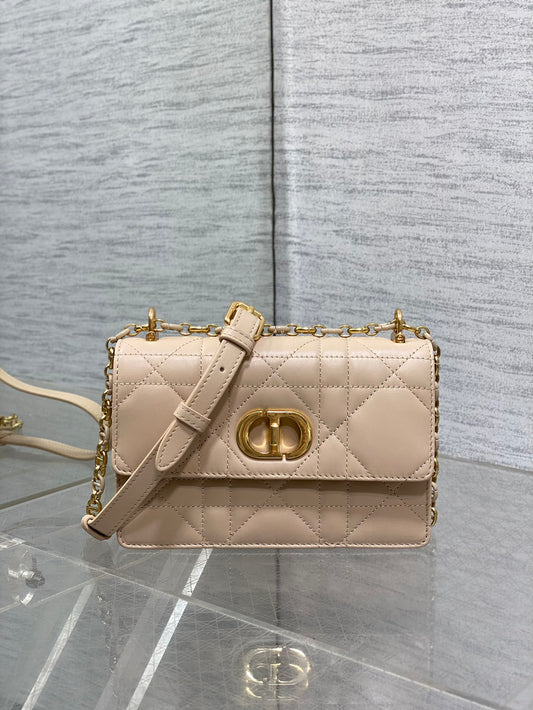 Dior Mini Miss Caro Bag Beige Cannage Calfskin with Gold Hardware