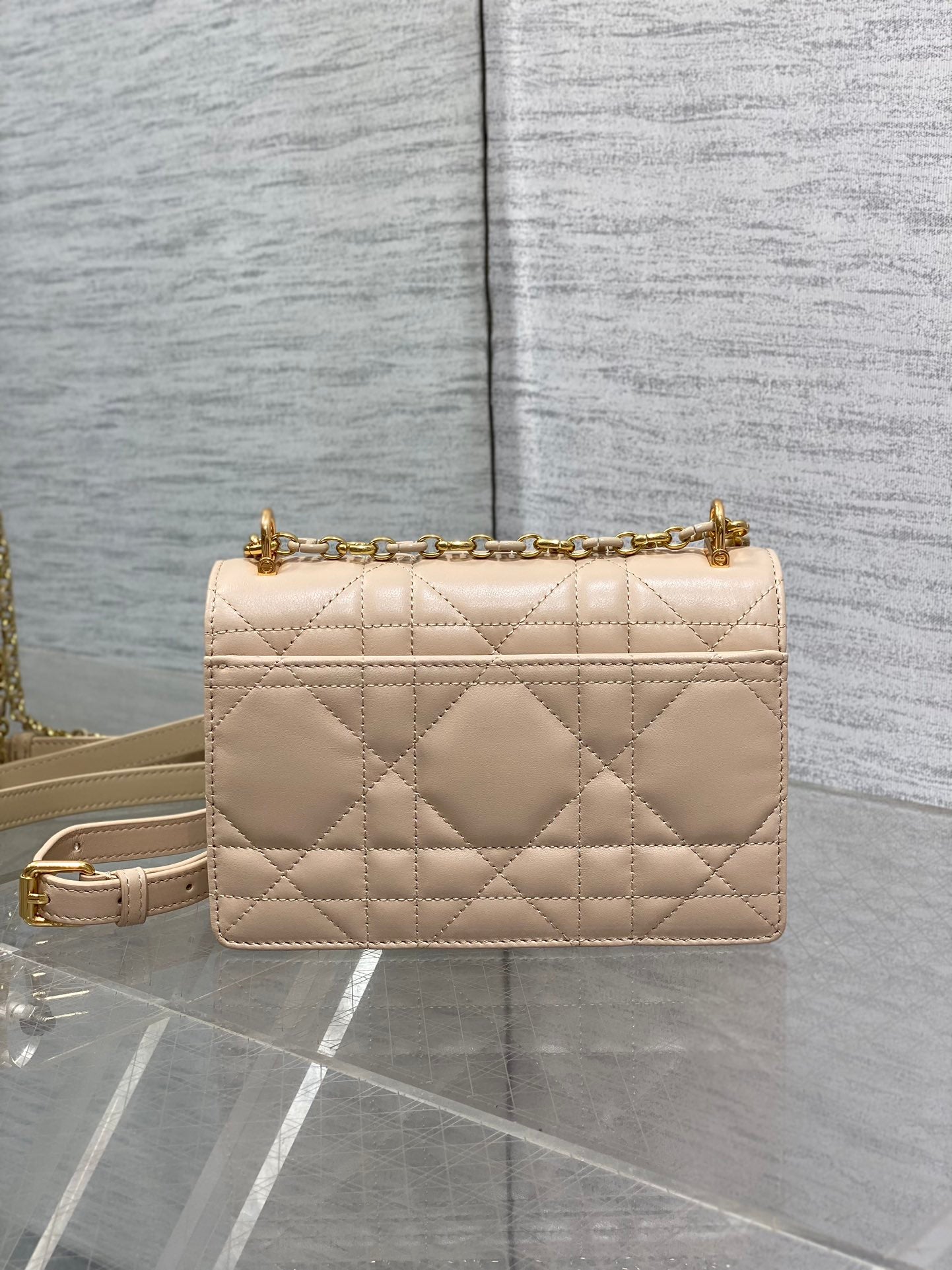 Dior Mini Miss Caro Bag Beige Cannage Calfskin with Gold Hardware