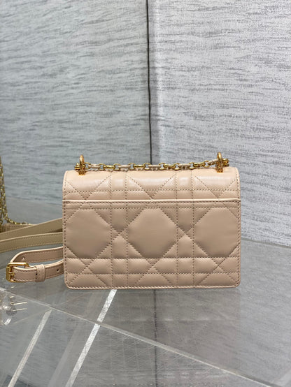 Dior Mini Miss Caro Bag Beige Cannage Calfskin with Gold Hardware