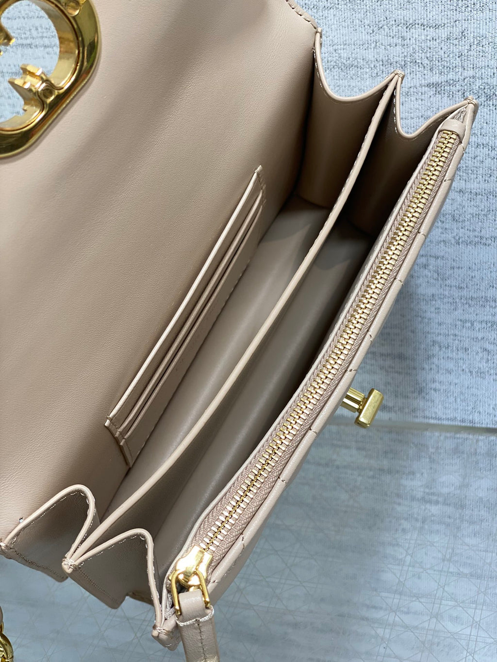 Dior Mini Miss Caro Bag Beige Cannage Calfskin with Gold Hardware