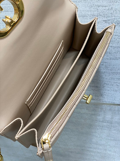 Dior Mini Miss Caro Bag Beige Cannage Calfskin with Gold Hardware