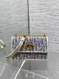 Dior Mini Miss Caro Bag Blue Dior Oblique Jacquard with Gold Hardware