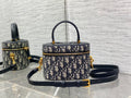 Dior Small Signature Vanity Case Blue Dior Oblique Jacquard with Gold Hardware