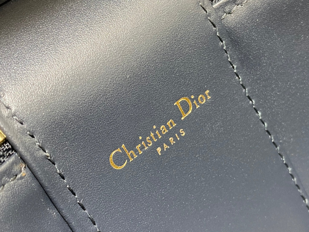 Dior Small Signature Vanity Case Blue Dior Oblique Jacquard with Gold Hardware