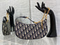 Dior Medium Lounge Hobo Bag Blue Dior Oblique Jacquard with Gold Hardware
