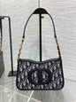 Dior Small Signature Hobo Bag Blue Dior Oblique Jacquard with Gold Hardware
