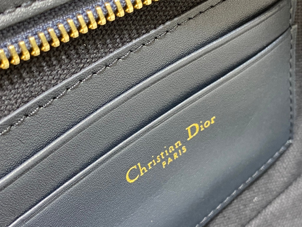 Dior Small Signature Hobo Bag Blue Dior Oblique Jacquard with Gold Hardware