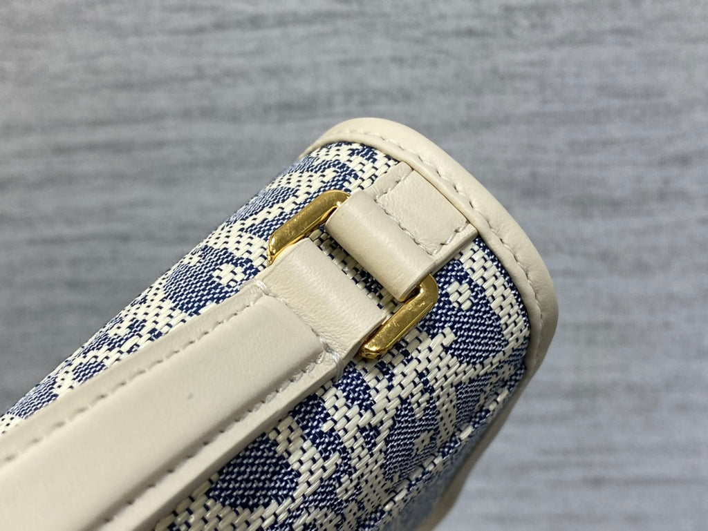 Dior Mini 30 Montaigne Avenue Wallet on Chain with Handle Blue Dior Oblique Jacquard