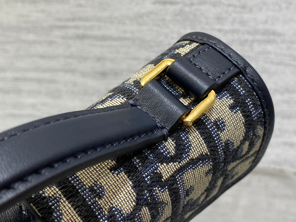 Dior Mini 30 Montaigne Avenue Wallet on Chain with Handle Blue Dior Oblique Jacquard