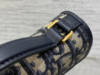 Dior Mini 30 Montaigne Avenue Wallet on Chain with Handle Blue Dior Oblique Jacquard