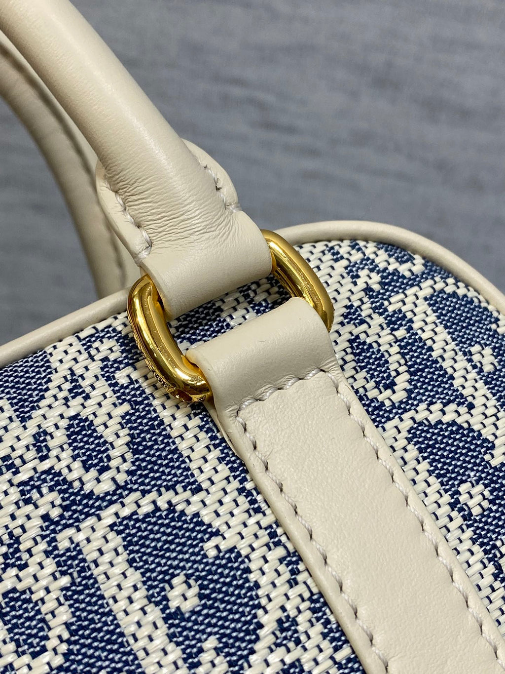 Dior Small D-Vibe Bowling Bag Blue Dior Oblique Jacquard