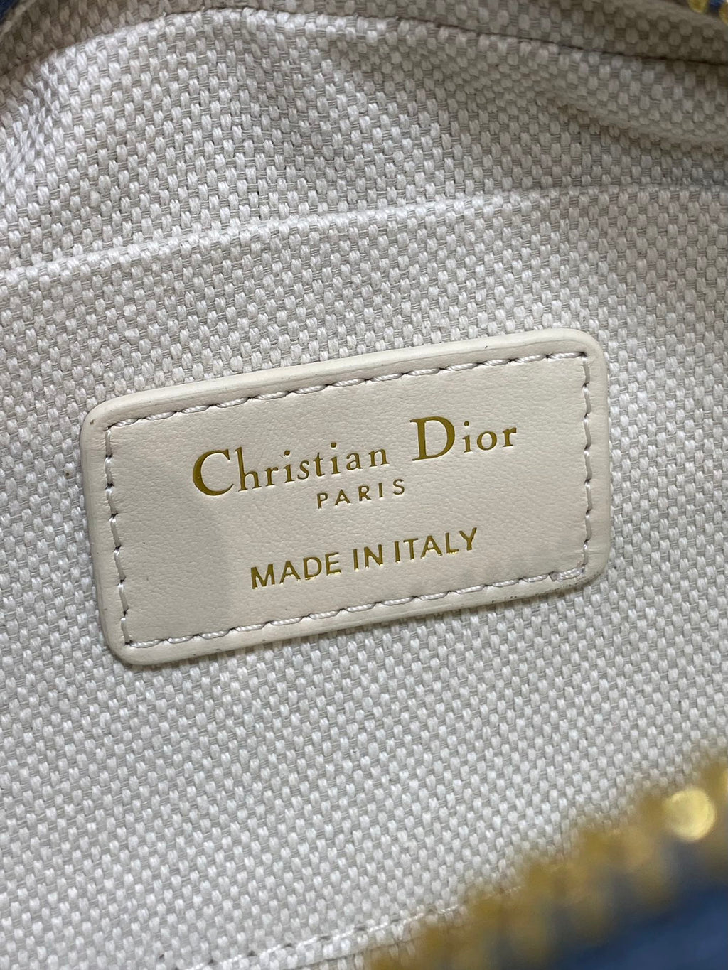 Dior Small D-Vibe Bowling Bag Blue Dior Oblique Jacquard