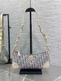 Dior Mini 30 Montaigne Cigale Bag Blue Dior Oblique Raffia-Effect Canvas