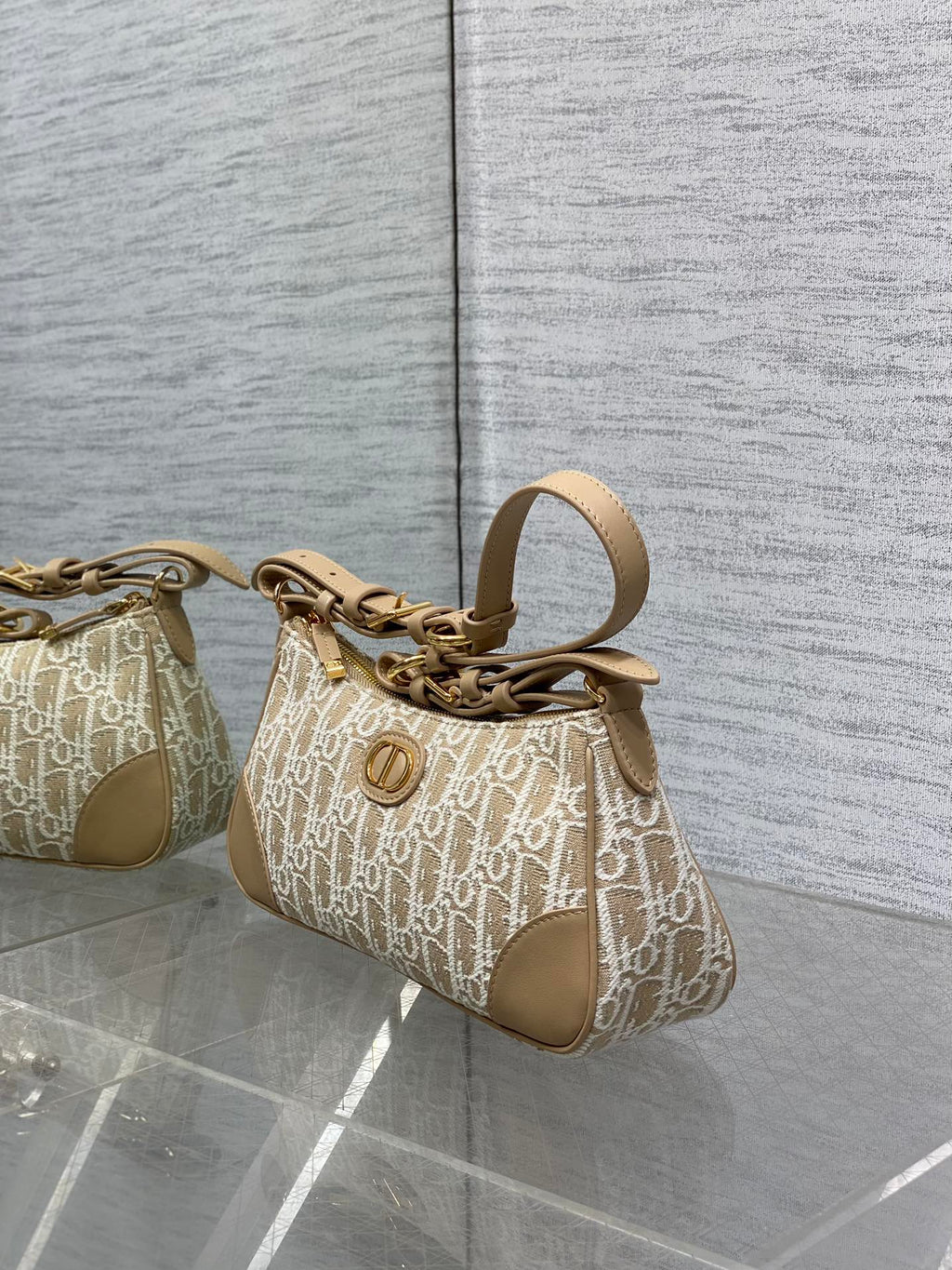 Dior Mini 30 Montaigne Cigale Bag Beige Dior Oblique Raffia-Effect Canvas