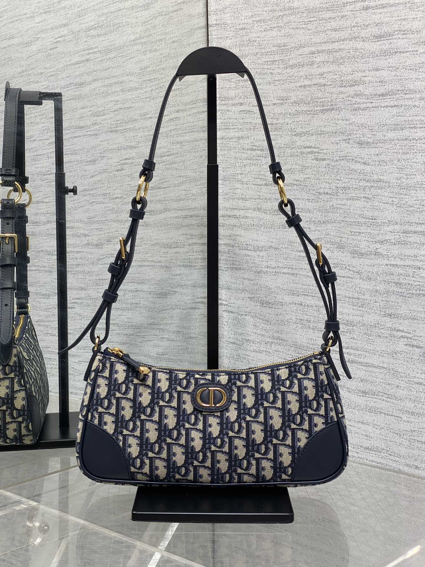 Dior Mini 30 Montaigne Cigale Bag Blue Dior Oblique Jacquard