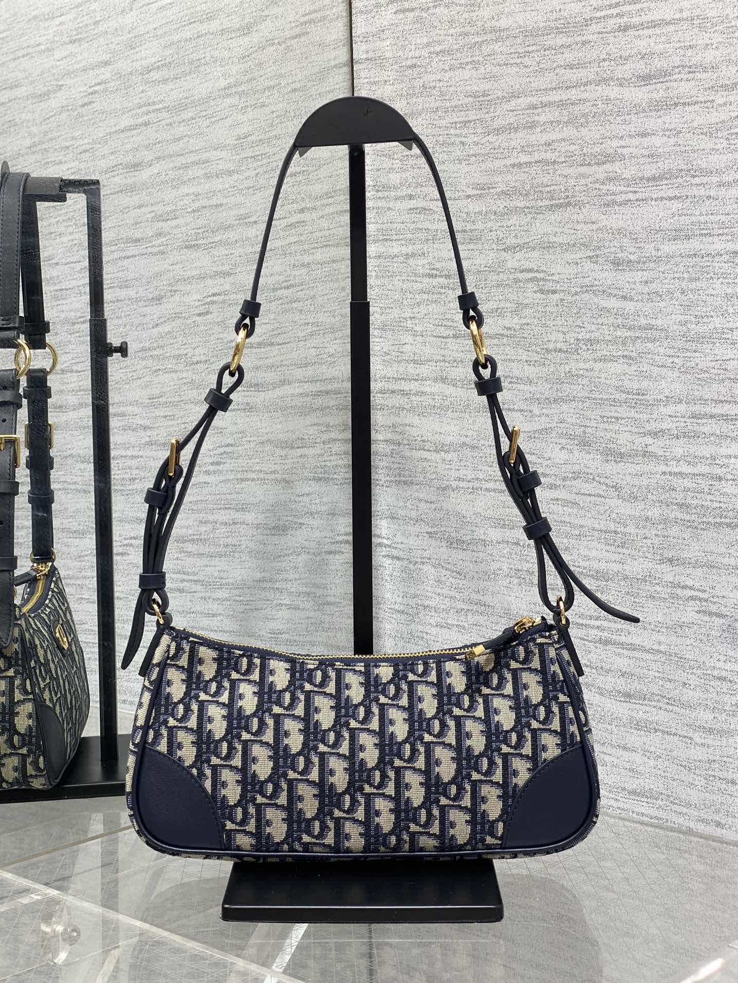 Dior Mini 30 Montaigne Cigale Bag Blue Dior Oblique Jacquard