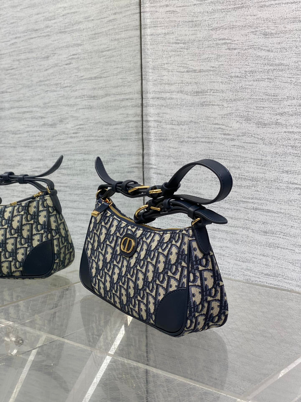 Dior Mini 30 Montaigne Cigale Bag Blue Dior Oblique Jacquard