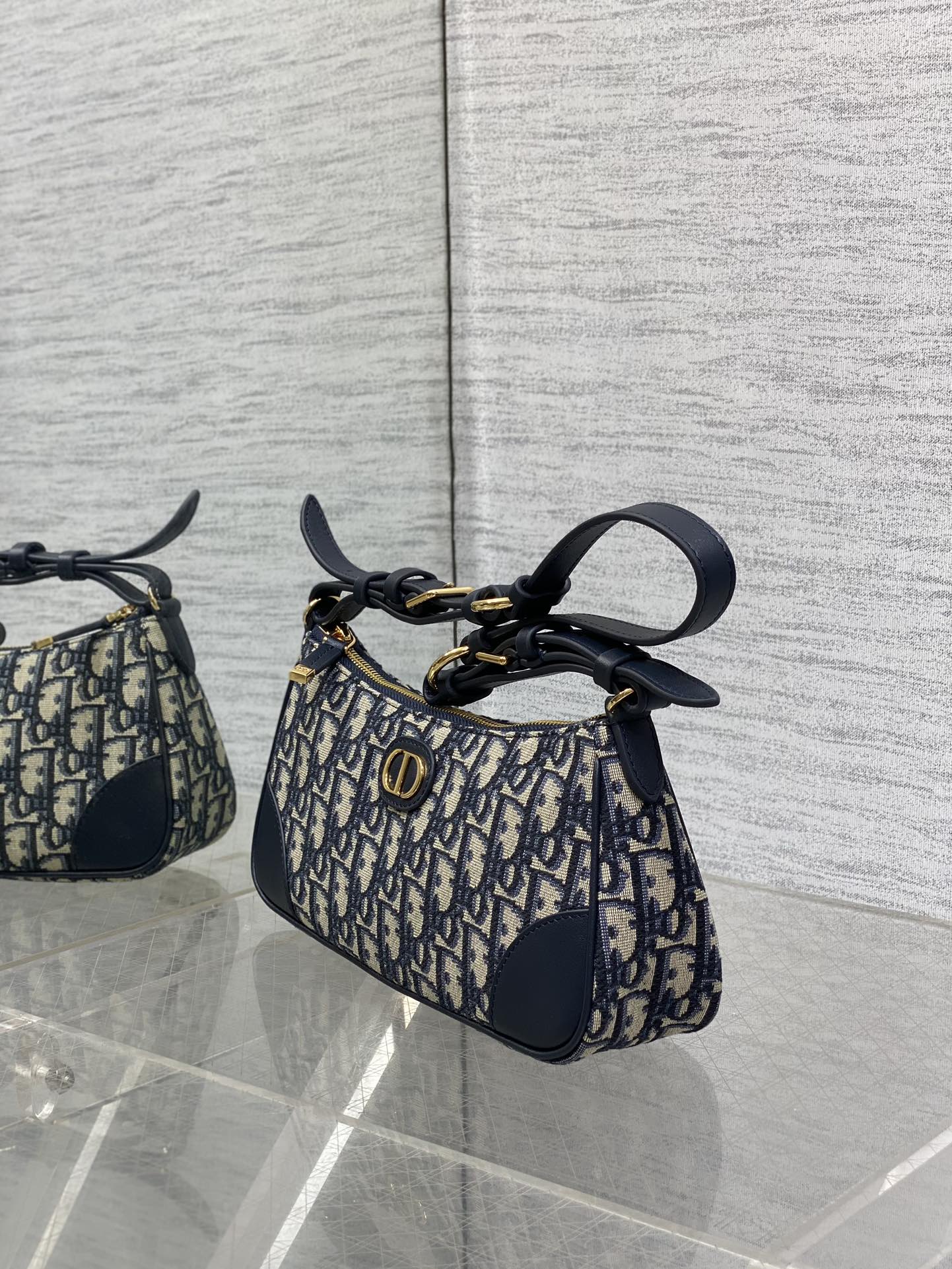 Dior Mini 30 Montaigne Cigale Bag Blue Dior Oblique Jacquard