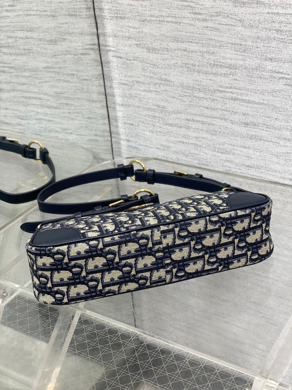 Dior Mini 30 Montaigne Cigale Bag Blue Dior Oblique Jacquard