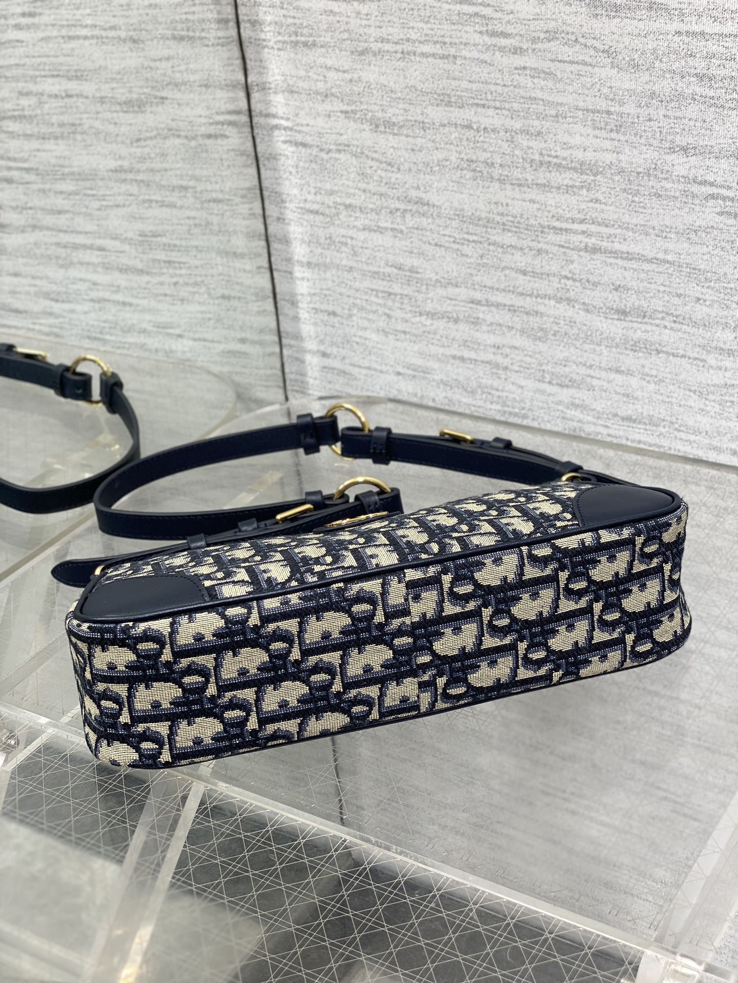 Dior Mini 30 Montaigne Cigale Bag Blue Dior Oblique Jacquard