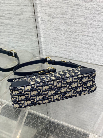 Dior Mini 30 Montaigne Cigale Bag Blue Dior Oblique Jacquard
