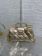 Dior Mini Jolie Top Handle Bag Champagne Gold Cannage Lambskin with Gold Hardware