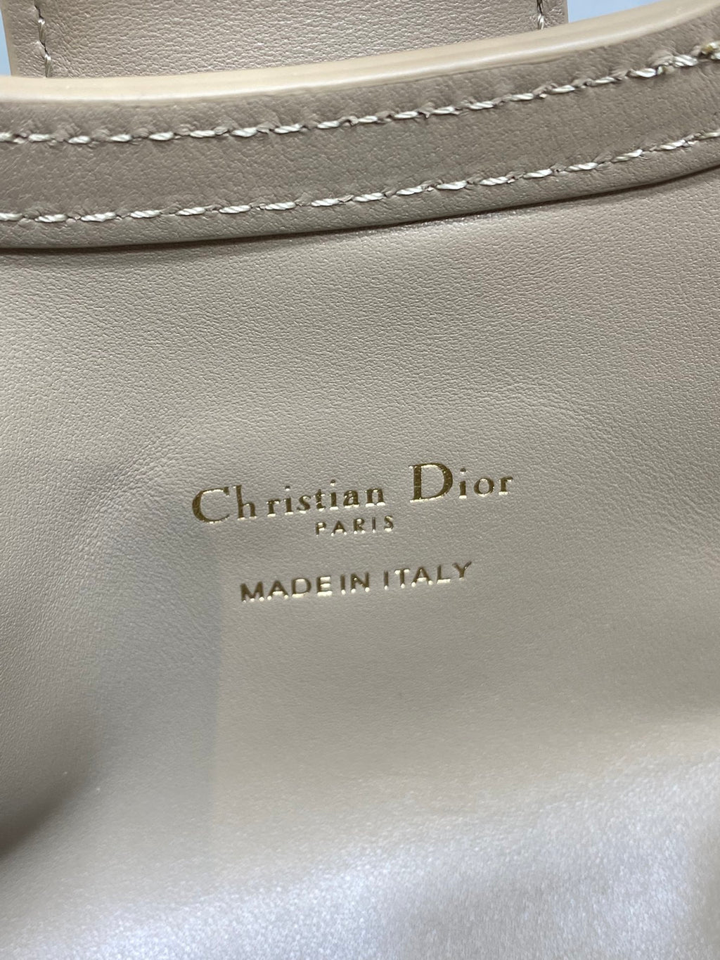 Dior Mini Jolie Top Handle Bag Biscuit Cannage Lambskin with Gold Hardware